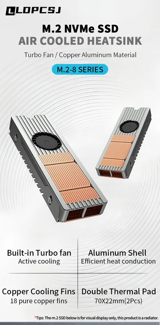 Dissipatore Per SSD NVMe M.2 2280 - In Alluminio, Con Adesivo Termico E Pad, Per Raffreddamento Efficace - Foto 2