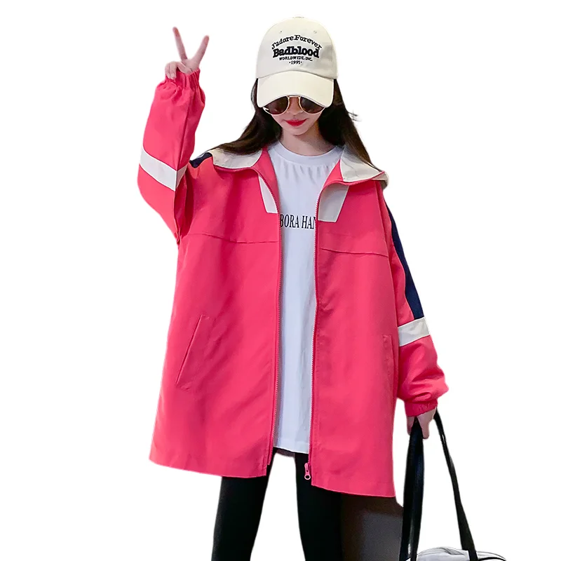 

Kids Long Windbreak Jacket for Girls Trench Coats Spring Autumn Outfits Children Clothes for Teenagers Costumes 6 8 10 12 Years