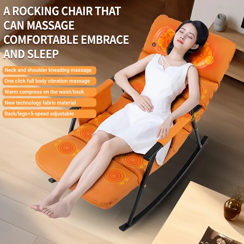 Living Luxury Folding Reclining Chair Balcony Adult Rocking Chair Design Armchair Relax Chair Bed Sun Loungers Sofas furniture 4