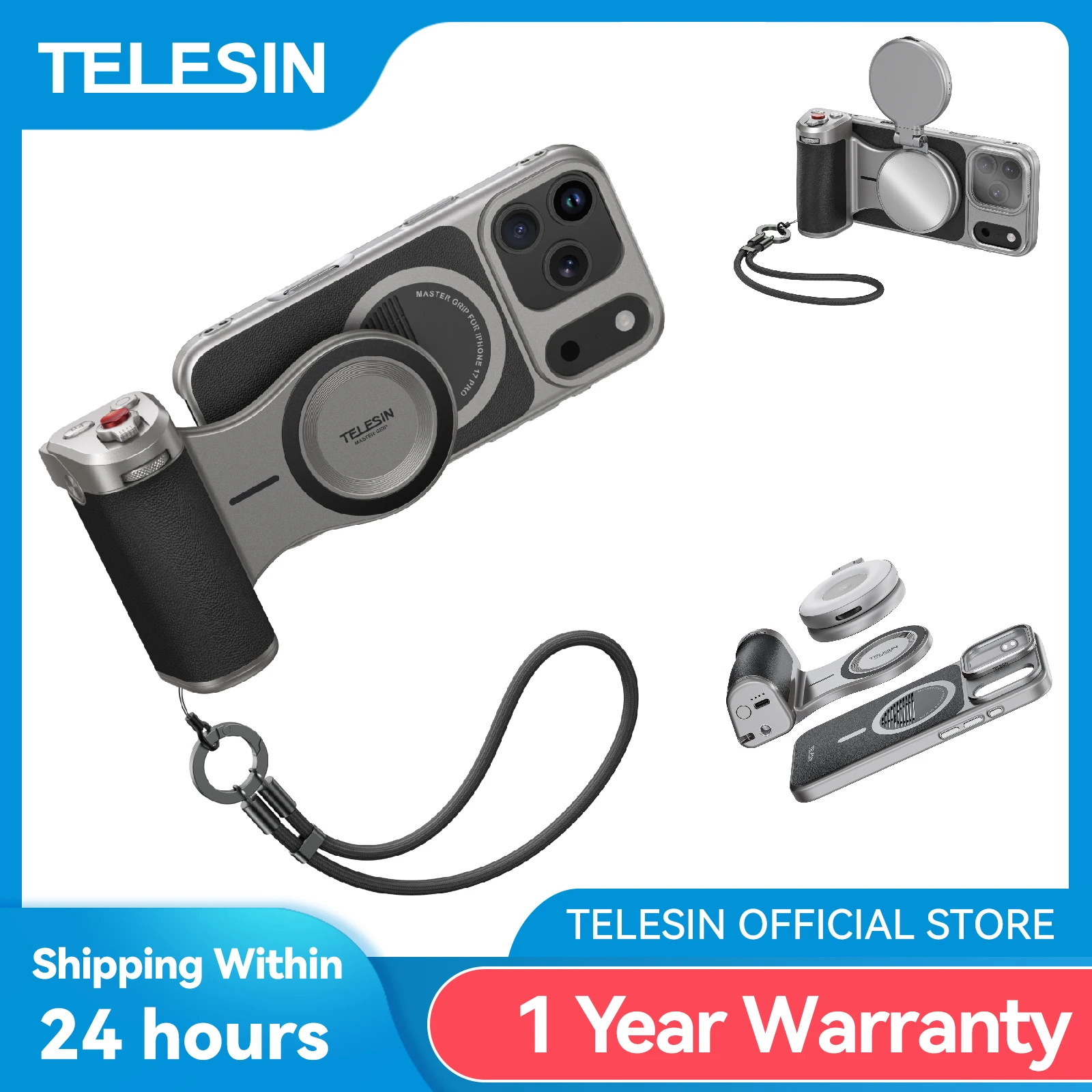 TELESIN Master Grip Kit for iPhone 17 Pro Promax Magnetic Phone