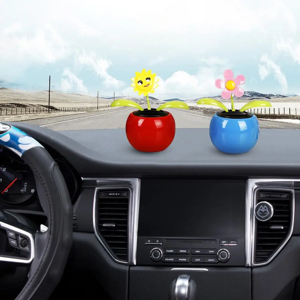 Flower Swinging Toy Funny Solar Powered Cartoon Vibrant Auto Swing Dancing Flower Animated Toy Lightweight Car Swinging fidget toys plush toy 3d printed toy anime figure toy action figure toy artificial flower toys mini stress relief toy