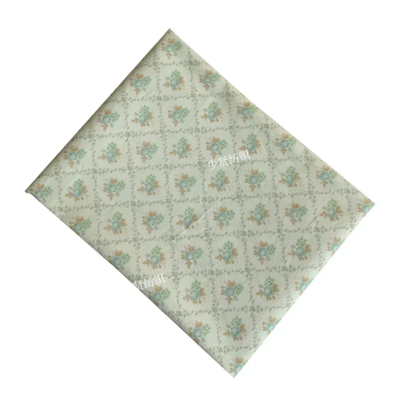 Pure Cotton Digital Printing Fabric Retro French Floral Women's Children's Clothing Material Yardage Baby Accessories