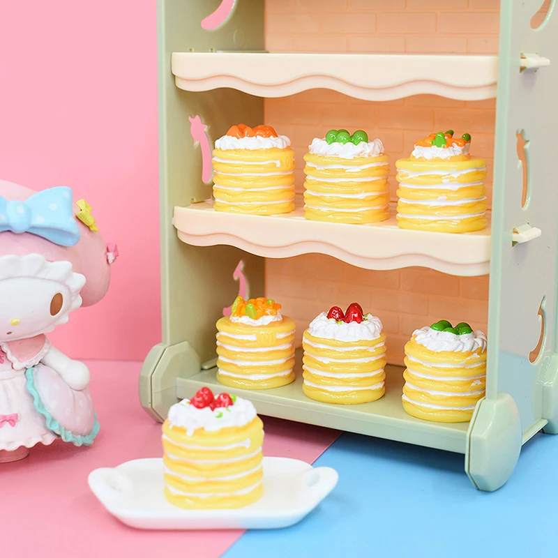 

Миниатюрный Кукольный домик, 2 шт., масштаб 1/6, торт, хлеб, DIY десерт, мини-еда для кукольного дома, кухонная мебель, аксессуары