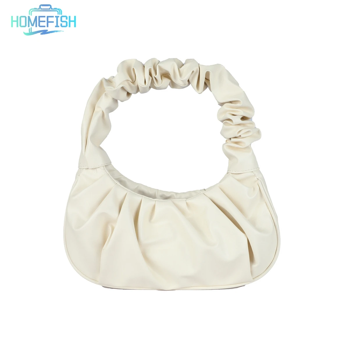 홈피쉬 패션 플리츠 PU 클라우드 핸들백 여성용 레저 숄더백 덤플링 핸드백 여성 쇼핑 핸드백