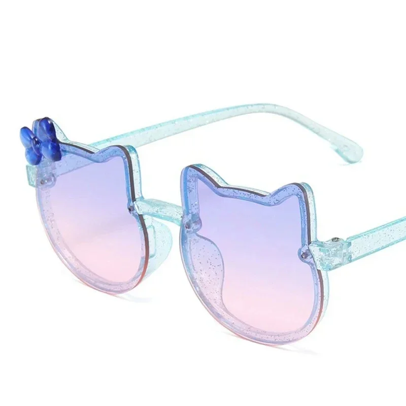 Children sunglasses kids sunglasses fashion sunglasses Kids Sunglasses Girls Boys Shiny Bowknot Sun Glasses Lovely Cat Children Eyewear Fashion Gradient Eyeglasses UV400