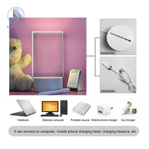 펜 포함 LED 야간 조명 노트 보드 메시지 보드, USB 전원 장식, 야간 램프, 여자 친구, 어린이 선물 6