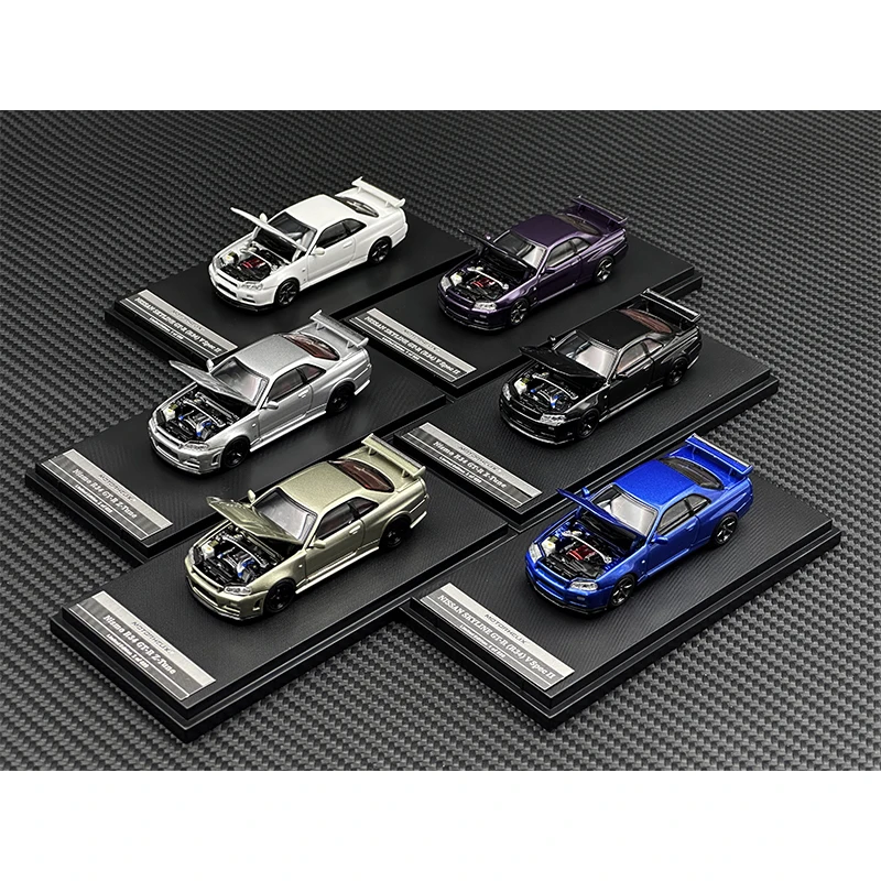 MH 1:64 SKYLINE GTR R34 V Spec II Z Tune Opened Hood Diecast Car Model MOTORHELIX 3