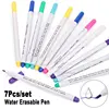 7Pcs Cross Stitch Water Erasable Pen Washable Soluble Fade Disappearing Ink Fabric Cloth Textile Marker For Tailors Drawing Line 2