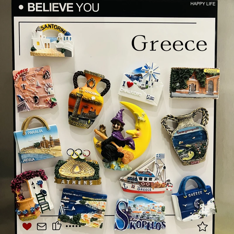Greek Islands 3D Stereoscopic Souvenir Refrigerator Magnet