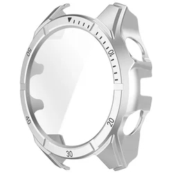 Durable Full Coverage Screen Protector Case with Tempered Glass - Fenix 8 47mm (Silver)
