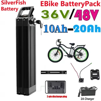 Batteria per Bicicletta Pieghevole 48V 36V 20Ah 17Ah 10Ah con BMS Integrato per Silverfish 250W-1000W, Kit Motore Bafang con Caricabatterie 2A