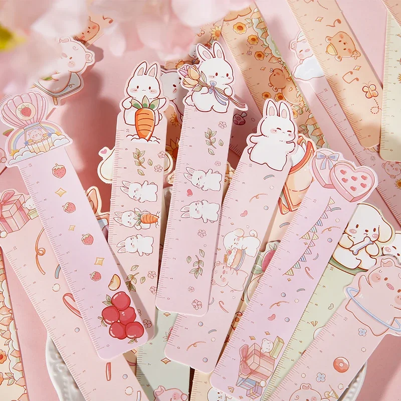 

30Pcs Bookmarks Cartoon Pink Gift Blessing Card Greeting Cute Box Paper background label Supplies Scrapbooking 152*42MM
