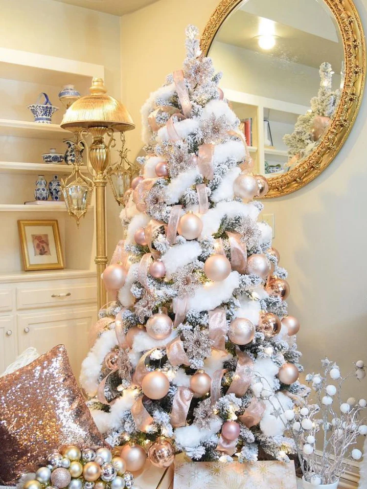 White Snow Spray Flocking Christmas Tree Artificial Snow Simulation  Encrypted Pvc Christmas Tree Ornaments New Year'S Gift - AliExpress