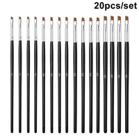 KADS 20Pcs/SET Nail Brush Gel Nail Brush Tilted Head 4 Sizes Available Brushes For Painting Good Quality Gel Brush Nail Brush 1