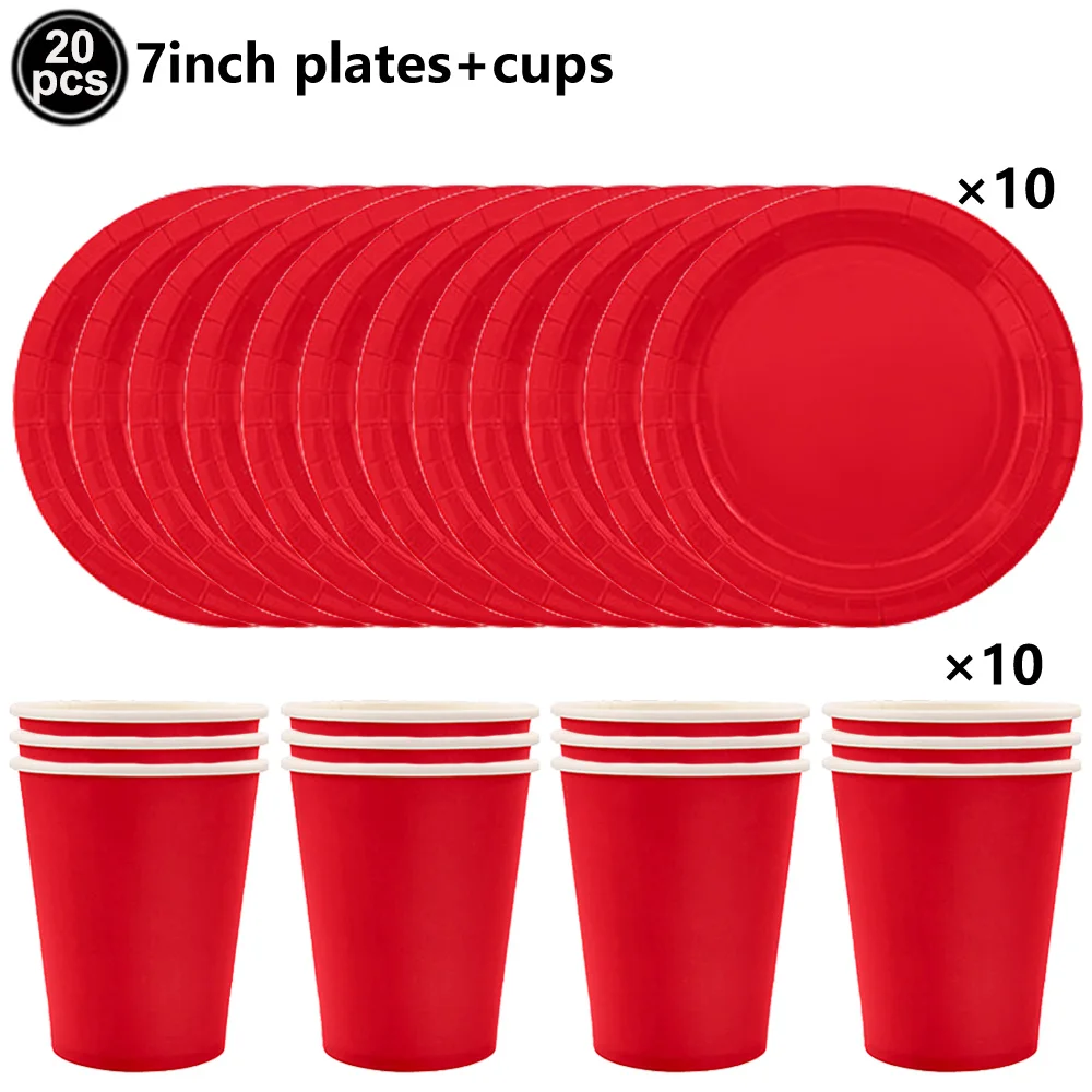 Vibrant Red Party Tableware Set for Celebrations and Events