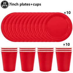 Vibrant Red Party Tableware Set for Celebrations and Events (Pink)