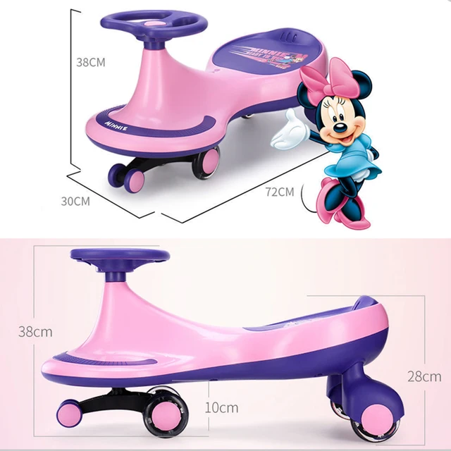 Disney Children Swing Car Anti Rollover 3wheel Widened Music Scooter Mickey Mouse Elsa 1-6 Year Old Kids Adults Shining Tricycle 5
