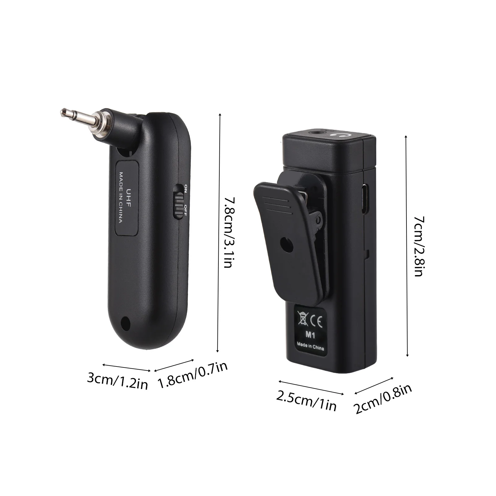 Wireless In-Ear Monitor System UHF 90&deg; Rotate Transmitter Receiver Set Automatic Pairing with Monitor Earphones Plug and Play