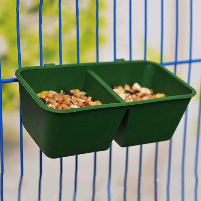 for Pigeon Water Cup Hanging Feeding Bowl Conjoined 2 Cups Design for Chicken Quail Bird Plastic Water Feeder C