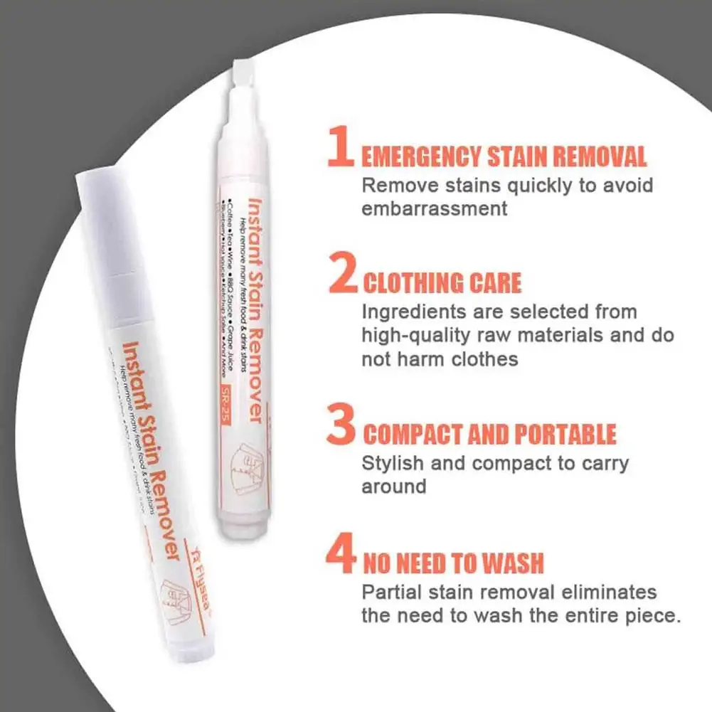 Magic Clothes Decontamination Pen Portable Non-washable Removal Pen Wine Small Stain Grease Emergency Removal Coffee Dirt F1D8