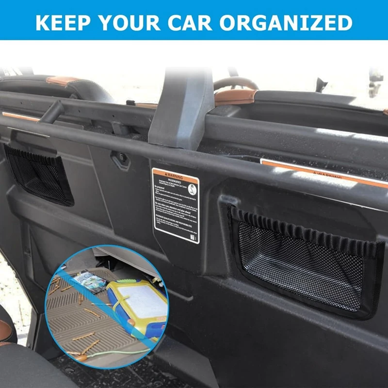 ABYP UTV Rear Backrest Storage Nets For Can Am Defender Max Accessories Replacement 715003019 2 Pack