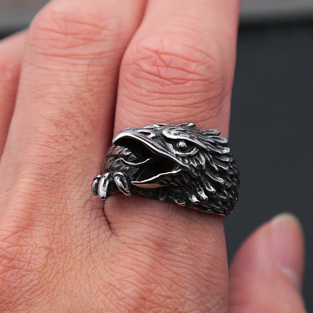 Stainless Steel Crow Ring Men Stainless Steel Jewelry Nordic - Main Image