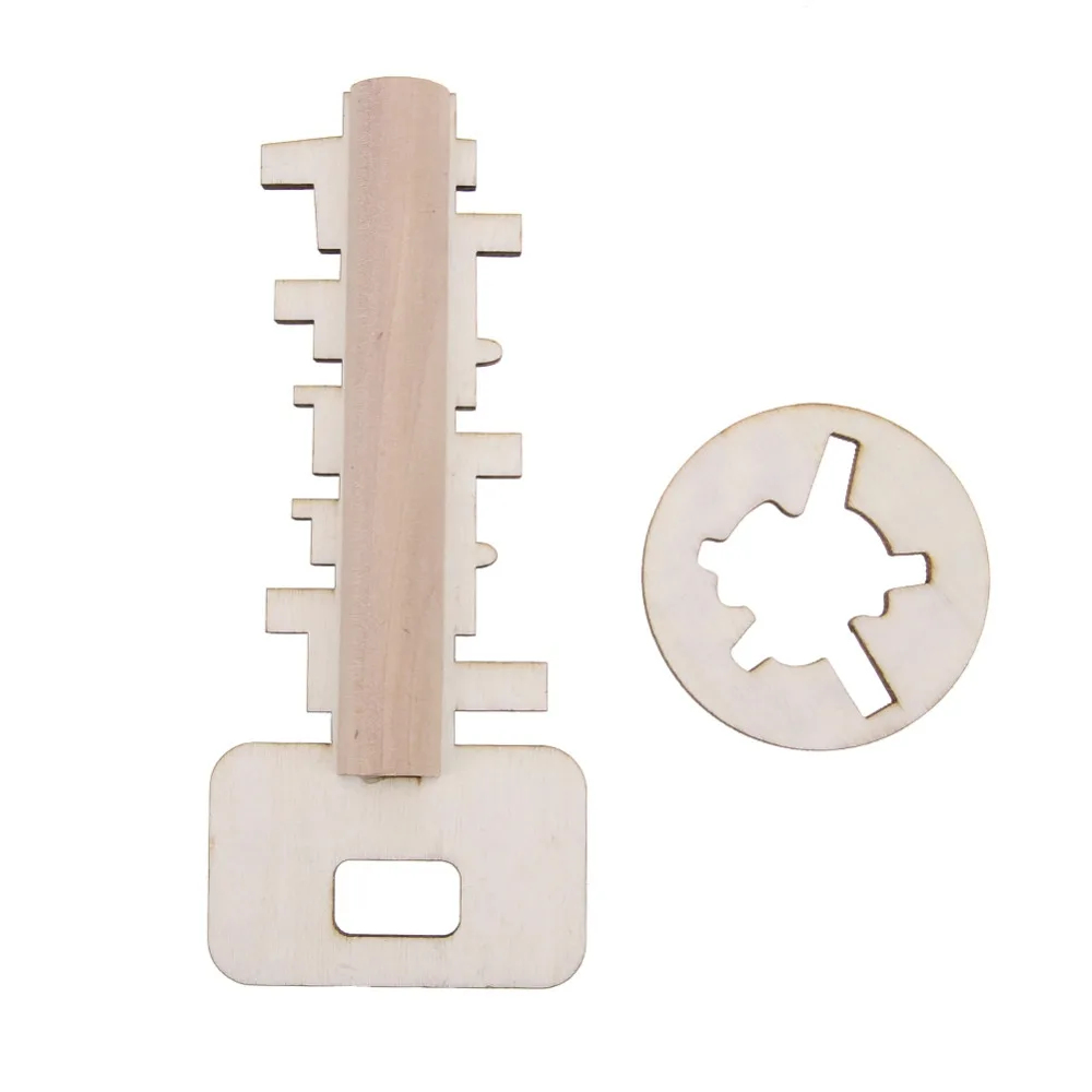

Education Montessori Wood Intellectual Toy Unlock Puzzle Magic Key Classical Creative Lock for Children Adult Birthday Gift