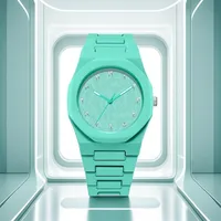 Montre étanche haut de gamme à cadran arabe, cadran rond, bracelet coloré, mouvement à quartz, design exquis, bracelet en plastique, montre-bracelet, idéale pour offrir 3