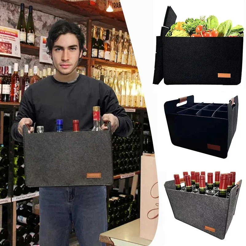 Sac En Feutre Avec 6 Compartiments, Sac Pour Bouteille De Vin, Porte