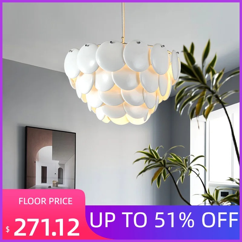 

Nordic Ceramics Pendant Light for Dining Room Luxury Hanging Suspension Lamp Living Room Decoration Chandelier Lighting