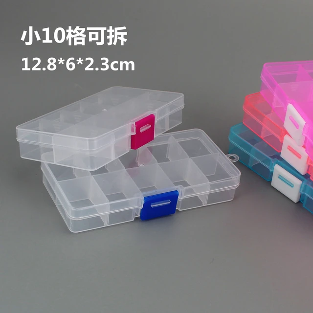 Partition box transparent can be assembled and disassembled small  15-compartment storage plastic box desk organizer stationery