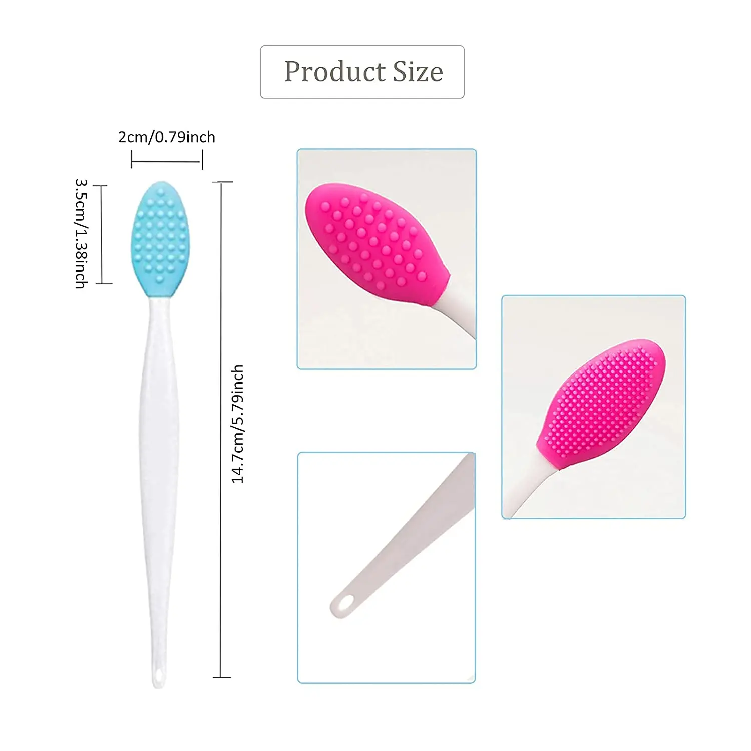 Nose Double-Sided Tool Silicone Lip Scrub Exfoliator Brush 4pcs