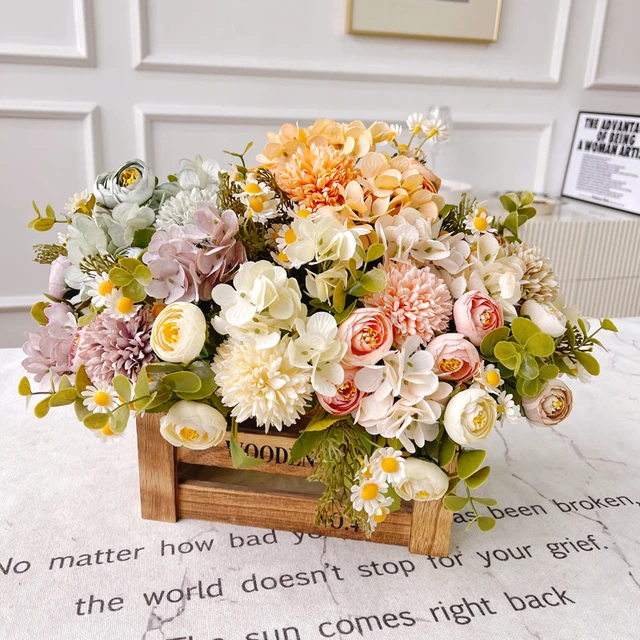 Mini Bouquet Flowers Decoration  Bouquet Artificial Flowers Car - Dried  Flowers - Aliexpress