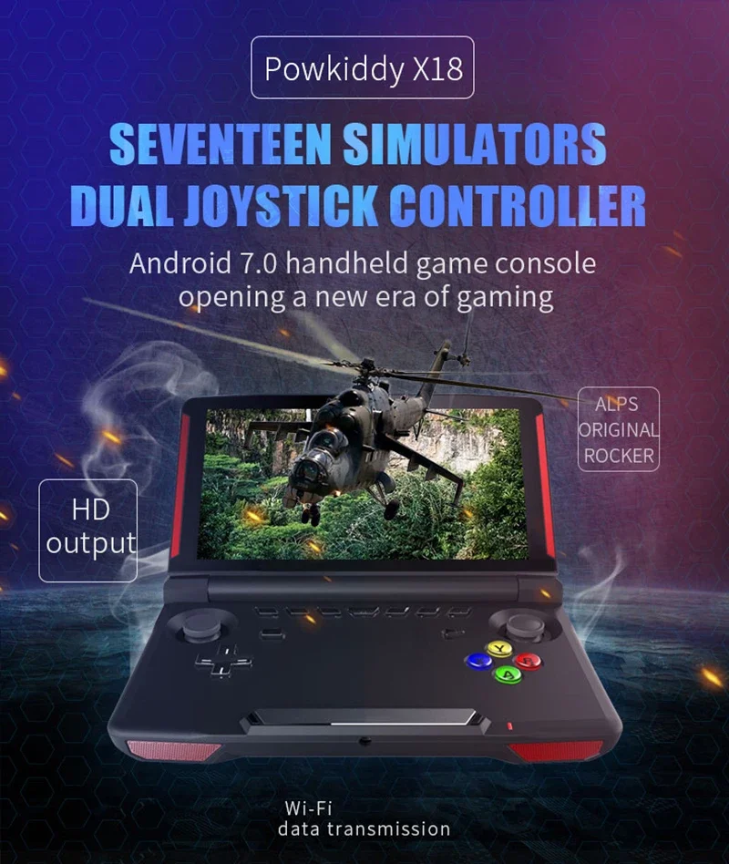 Powkiddy x18 Handheld Game Player 17 Simulatoren Dual 3D Joystick 