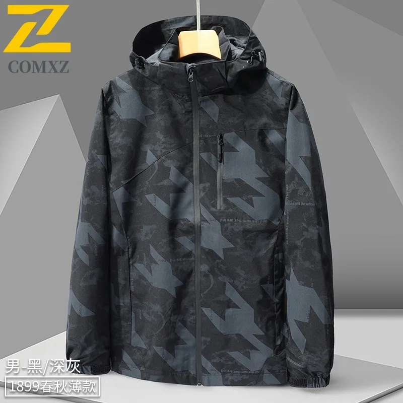 EiAO Windbreaker Couple's Camo  Waterproof Breathable Outdoor Jacket for Hiking Camping Fishing Trendy Unisex Sportswear 2025