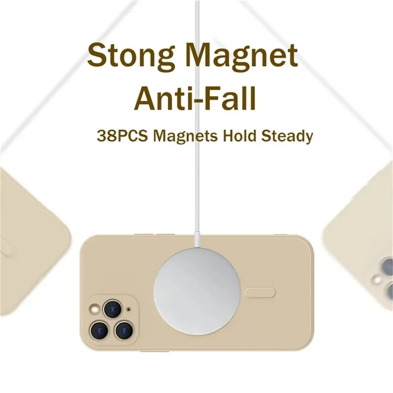 Magnetic Wireless Charging Silicone Strap Case - Soft Liquid Protective Cover