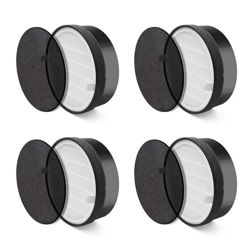 

4 Pack Hepa Filter Replacements For Levoit Air Purifier LV-H132 LV-H132-RF Activated Carbon Filter Parts