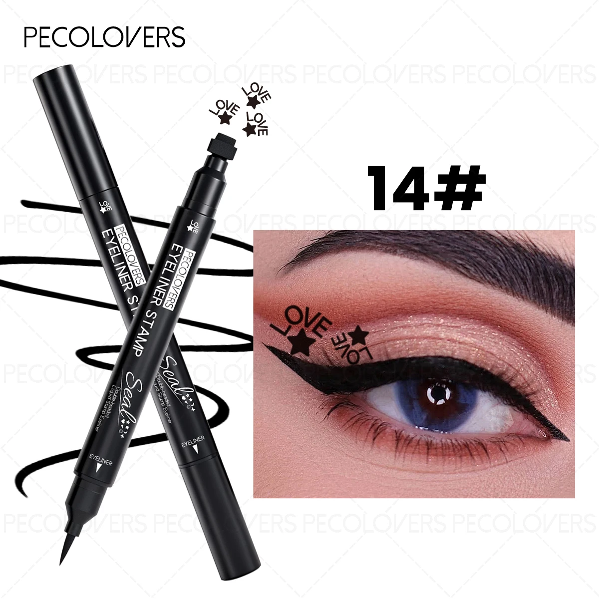 Waterproof Smudge-Proof Liquid Eyeliner with Stamp - Perfect for Crafting Unique Eye Looks | Makeup Essential