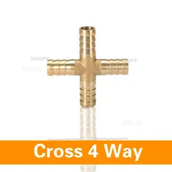 Versatile Brass Three - Way Tee Connector Adapter - 16mm (Cross 4 Way)