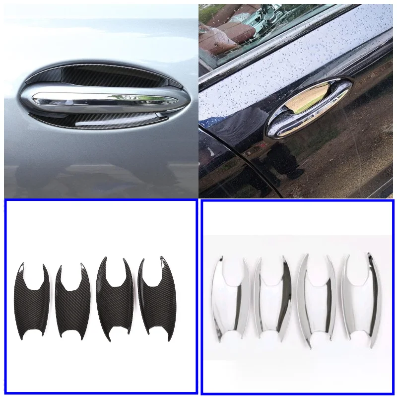 Cubierta De Manija De Puerta Fibra Carbono Para BMW Serie 3 F30 F35 2013-2018 - Autoadhesiva, Brillo
