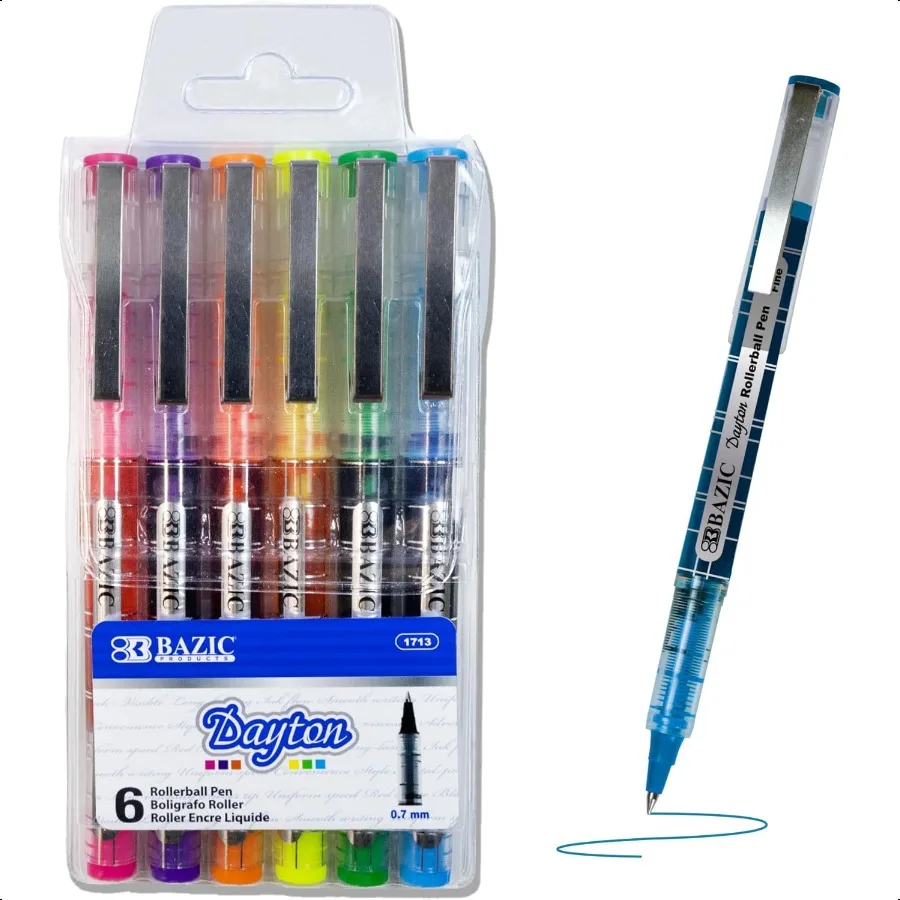 BAZIC Dayton Assorted Color Rollerball Pens