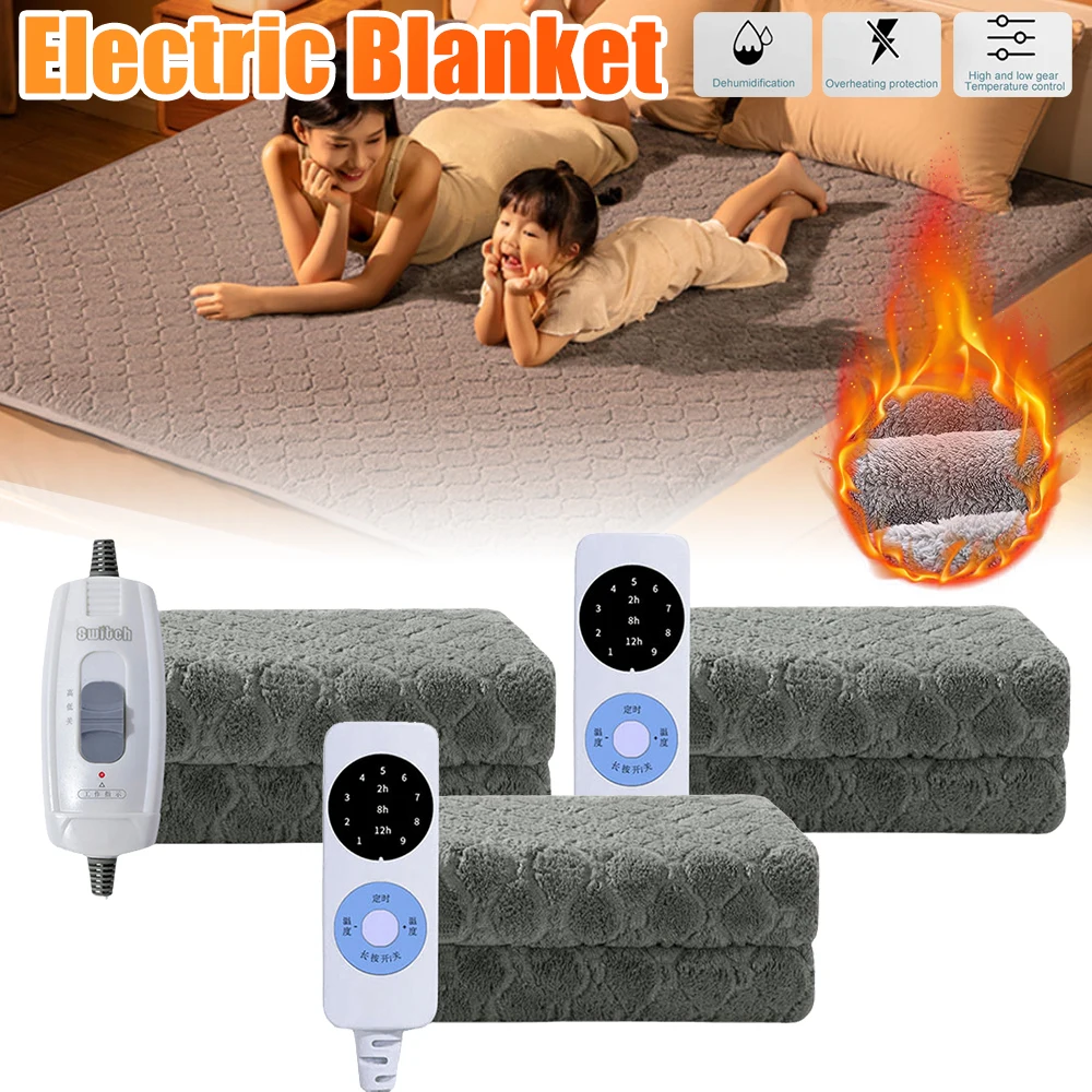 Plush Electric Blanket 1.5x0.7m Single Person Electric Heated Blanket Winter Body Warmer Self Heating Carpet for Home Office