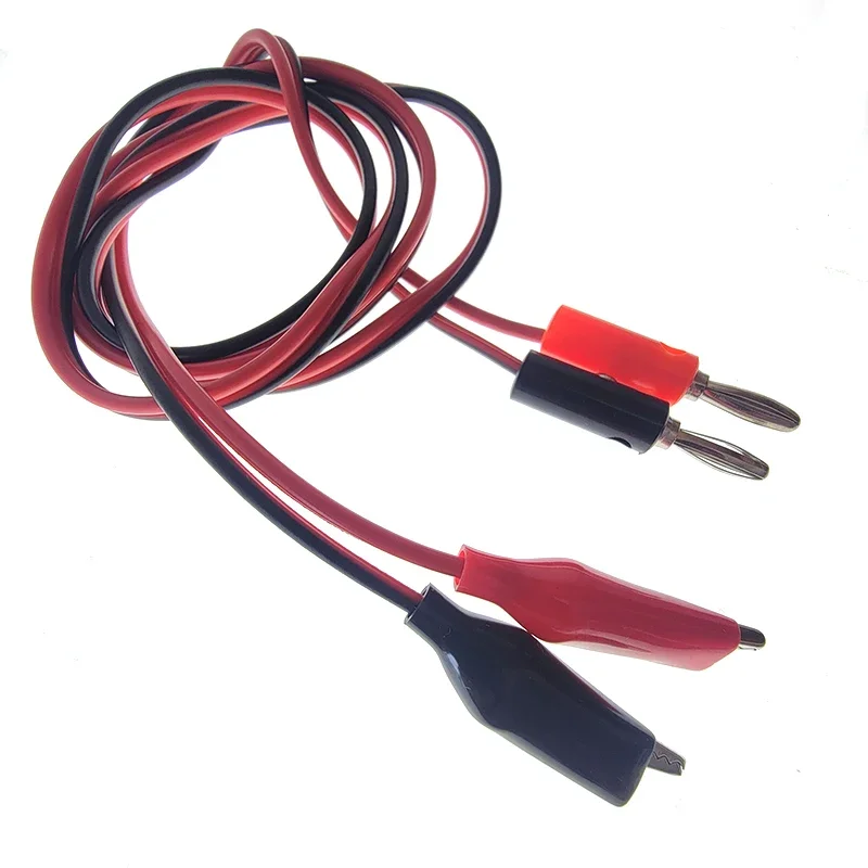 4MM Banana Plug Test Cable Lead Jumper Wire Crocodile Clip Probe Power Supply Adapter Crocodile Clip Wire length 1 meter
