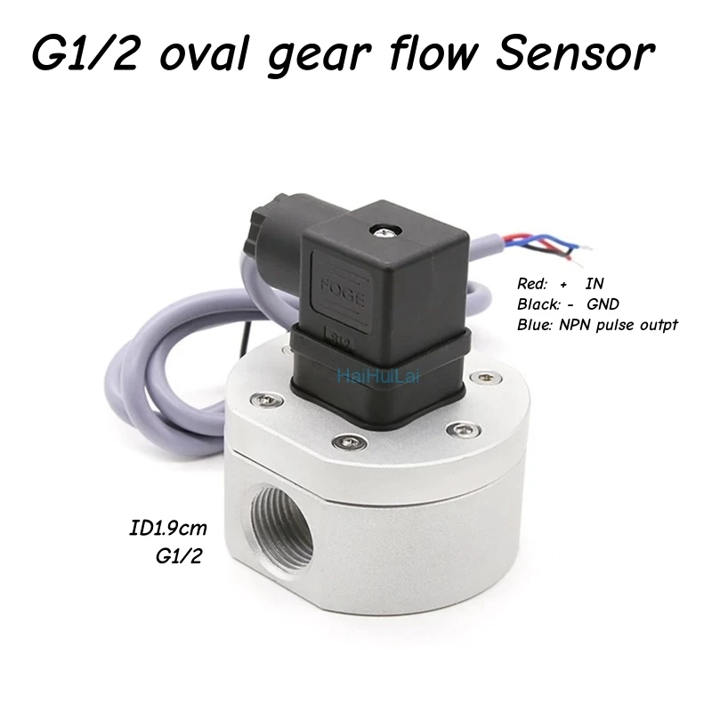 G1/2 " Oil Diesel Oval Gear Flow Meter Sensor NPN Signal