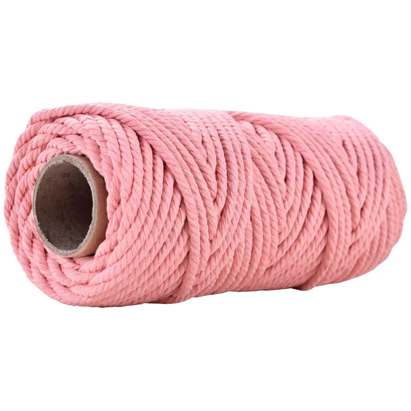 Macrame Cotton Cord 5mmx50m 3 Twisted for Wall Hanging Hangers Crafts Gift Wrapping Wedding Decor cotton rope macrame cord