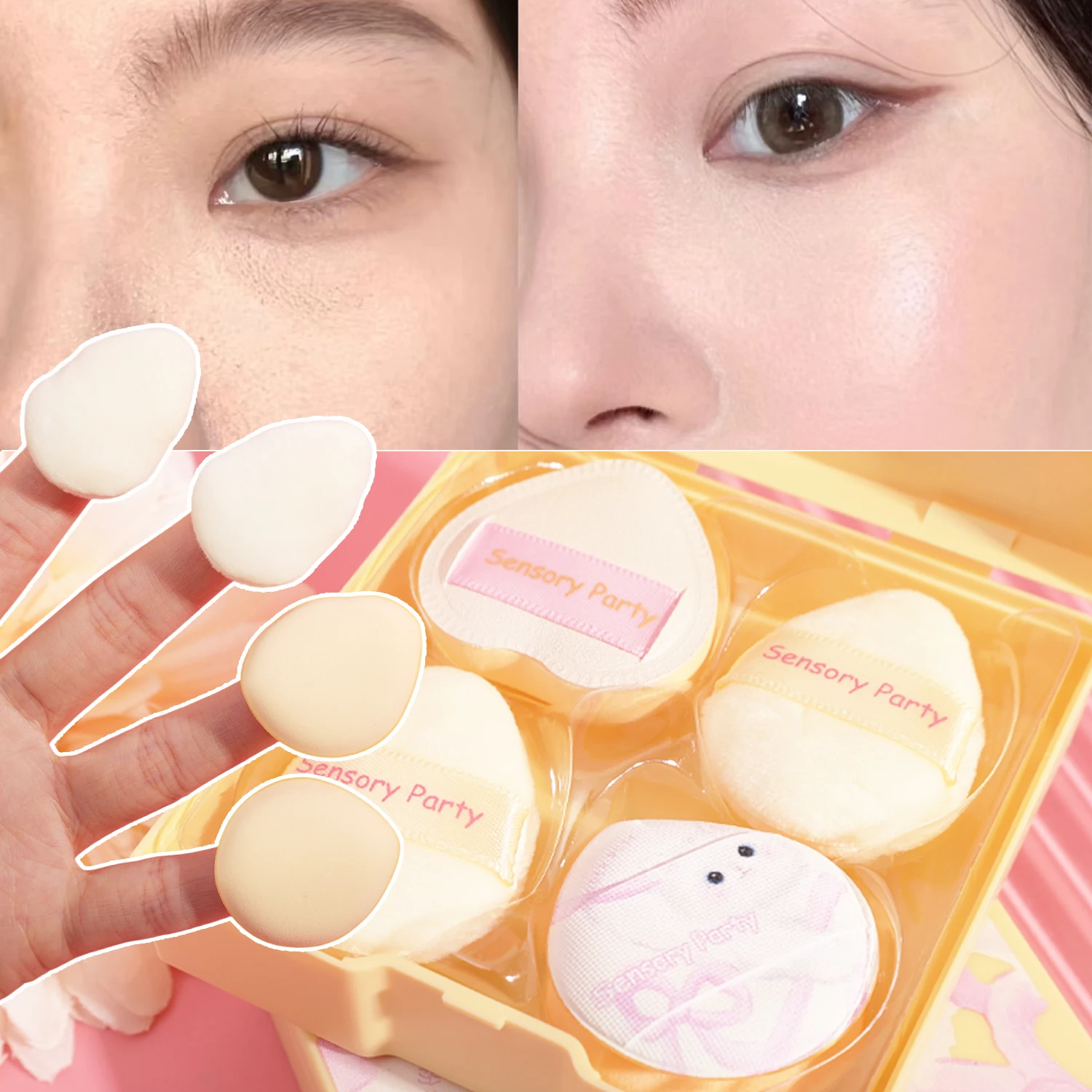 Description Picture 5 of item5pcs Mini Makeup Puffs Professional Finger Cosmetic Air Cushion Sponge Powder Puff Foundation Detail  Make Up Sponge Beauty Tool