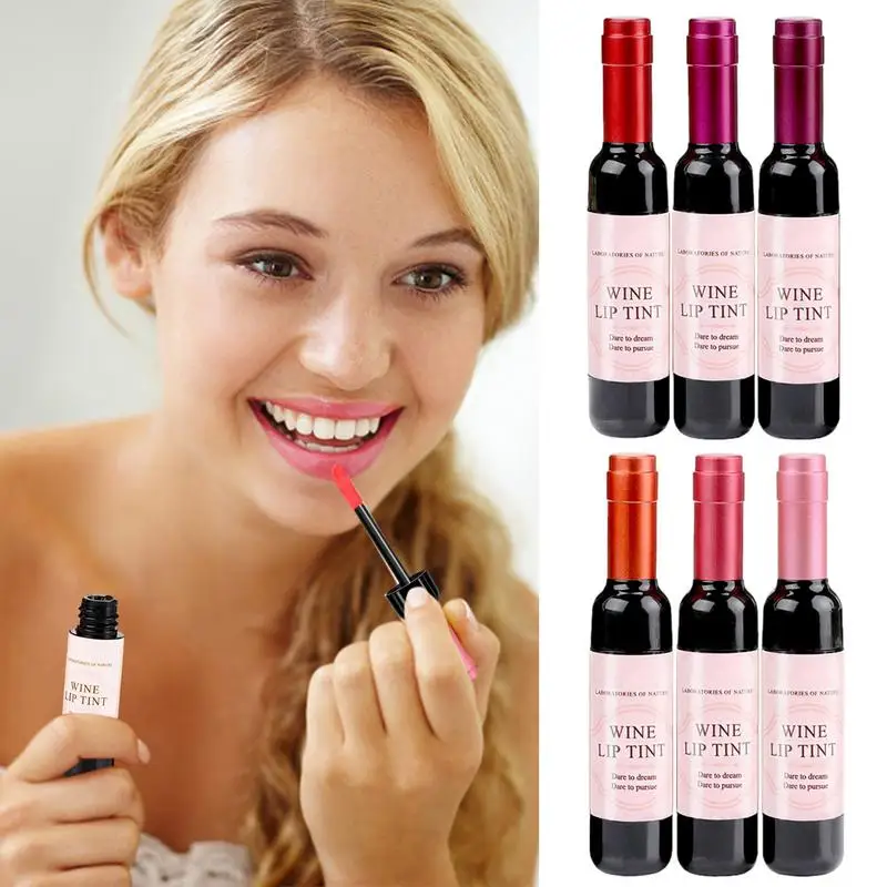 6ColorsWineLipStainMatteLiquidLipGlazeLongLastingWaterproof