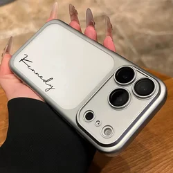 Luxury Customized Personalized Signature Frosted Hard Phone Case - Protective Cover - iPhone 16 Pro Max (Silver)