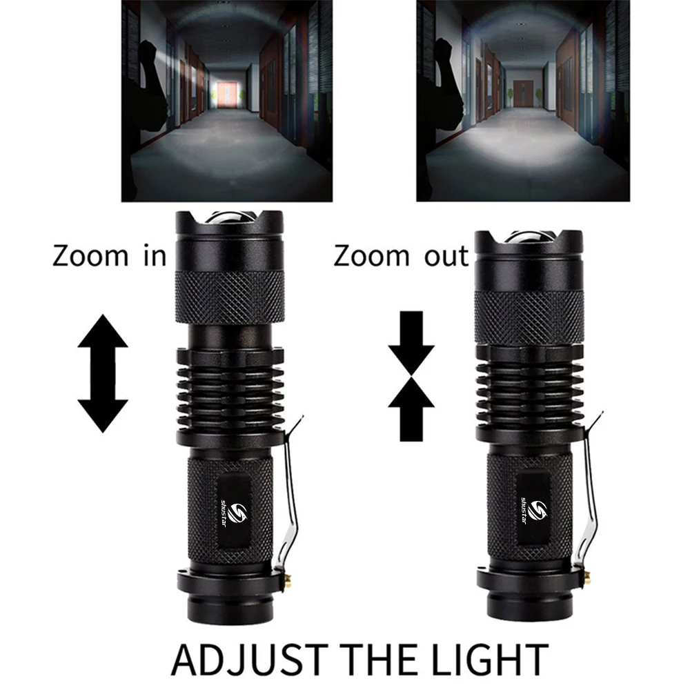 Mini Rechargeable LED Flashlight Use XPE + COB lamp beads 100 meters lighting distance Used for adventure, camping, etc.