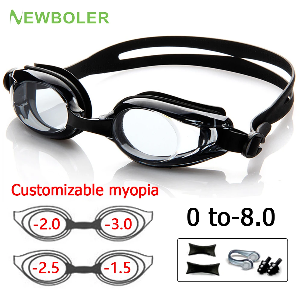 Swimming Goggles Myopia Professional Anti-fog UV Swimming Glasses Men Women Silicone Diopters Swim Sports Eyewear Customizable